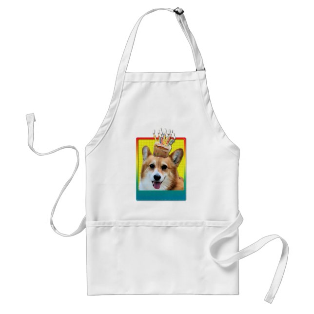 Avental Cupcake do convite - Corgi - Owen (Frente)