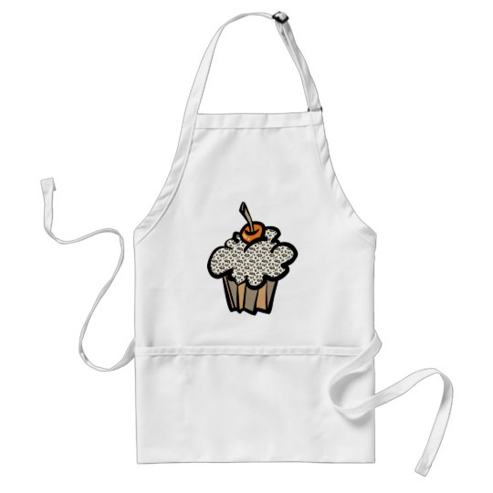 Avental cupcake do impressão do leopardo