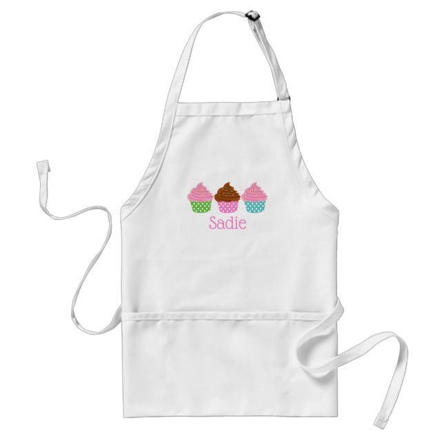 Avental Cupcakes de bolinhas personalizados Apron (Frente)