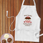 Avental Cupcakes e Corações Humor Apron<br><div class="desc">O avental baking com uma grande imagem de cupcake caprichoso acentuado com corações e o sentimento de texto: "cupcakes Excelentes são mais baratos que terapia, e você não precisa de uma consulta." O texto pode ser editado se desejar.</div>