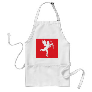 Avental Cupido Branco Apron Em Vermelho