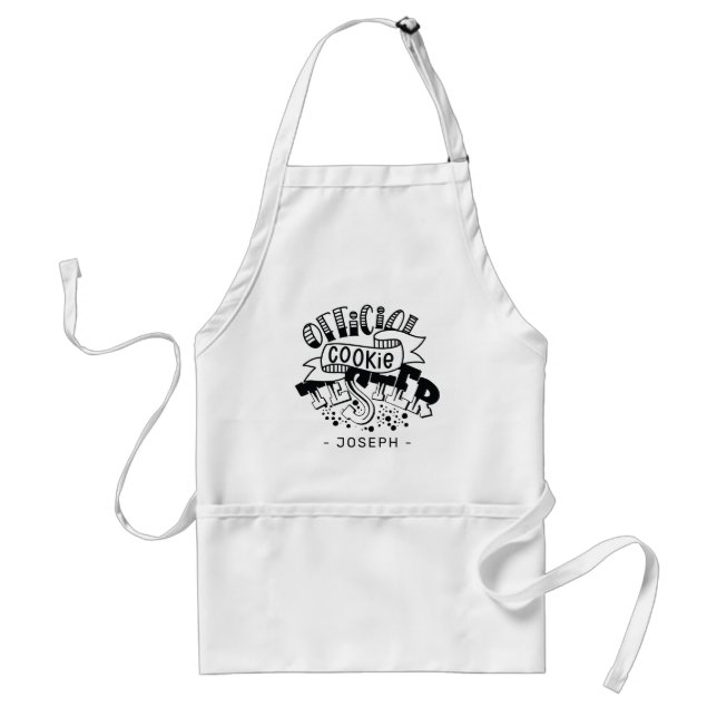 Avental Custom Name Official Cookie Tester Holiday Apron (Frente)