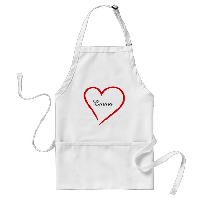 Avental Custom Name with Heart – Perfect Chef Gift (Frente)