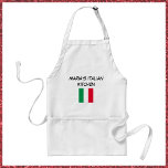 Avental Custom Red Green & White Italian Flag Kitchen<br><div class="desc">Red green and white Italtian flag design - add your name to personalize!</div>