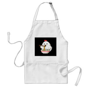 Avental Cute Chicken Eating Ramen Noodles Kawaii Illustrat