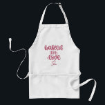 Avental Cute Feita Com Amor Bajulando Apron<br><div class="desc">A tipografia brilhante,  rosa,  "Feita Com Amor",  faz um presente bonito para quem ama assar.</div>