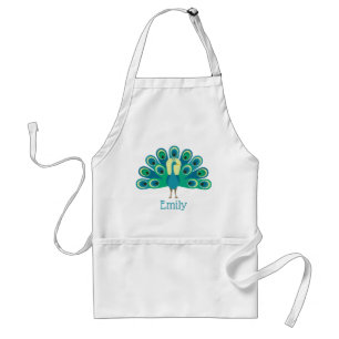 Avental Cute Peacock Personalized Apron