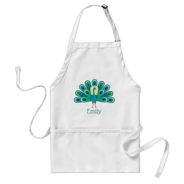 Avental Cute Peacock Personalized Apron (Frente)