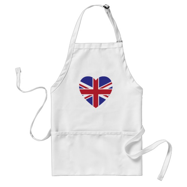 Avental da cozinha do coração de Union Jack (Frente)