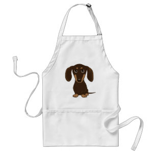 Avental Dachshund de Chocolate Cortado   Cachorro-protetor