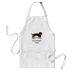 Avental Dachshund Mãe (S preto e bronzeado) - Bonita mãe