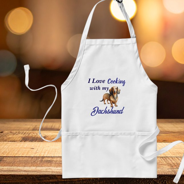 Avental Dachshund Marrom Cozinhando (Criador carregado)