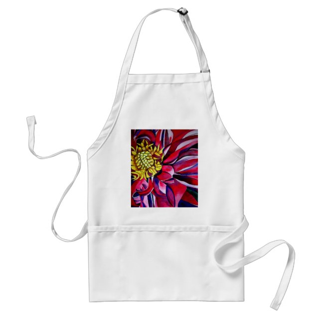 Avental Dahlia flor abstrato arte de flor original (Frente)