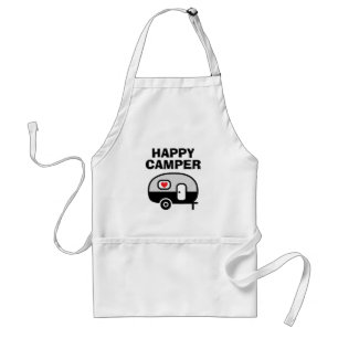 Avental de BBQ Happy Camper para pessoas que amam 