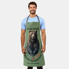 Avental de Cozinha BBQ Papa Bear Personalizado