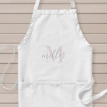 Avental de Cozinha com Nome da Família Monogramado<br><div class="desc">Avental monogramado elegante e personalizado com nome em caligrafia manual moderna.</div>