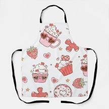Avental de Cozinha Kawaii Sweet Treats - Sobremesa