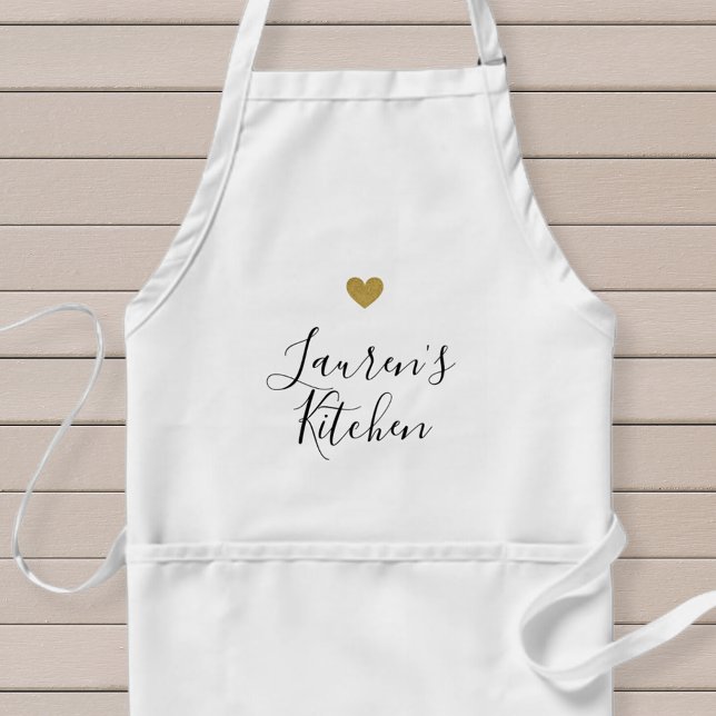Avental de Cozinha Personalizado com Coração Doura (Criador carregado)