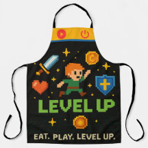 Avental de Gamer Level Up – Impressão Total de Pix