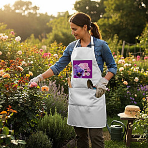 Avental de Jardim de Flores de Pensée Roxa