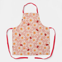 Avental de Mãe Ladybugs e Daisies de Primavera