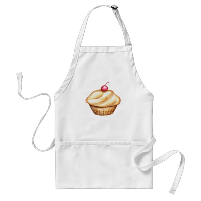 Avental de Padaria Cupcake de Cereja (Frente)