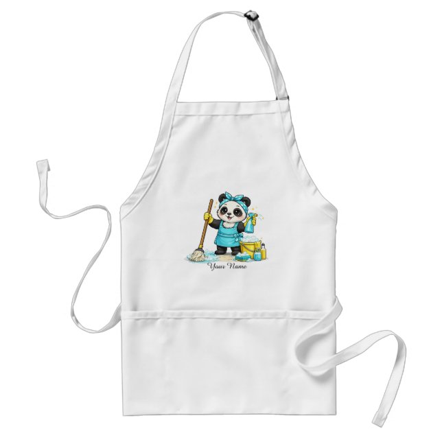 Avental de Panda Limpeza Fofo Kawaii (Frente)
