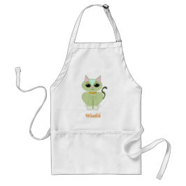 Avental Desenho animado de gato fofo verde