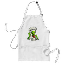 Avental Desenho de Chef Alien Divertido Cozinheiro Espacia