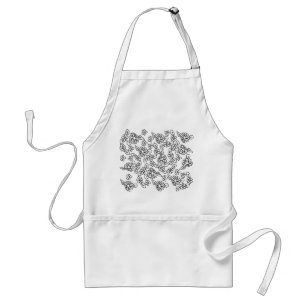 Avental Desenho floral preto e branco