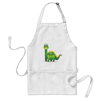 Avental Desenhos animados bonitos do dinossauro verde