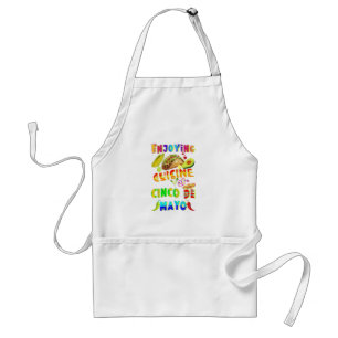 Avental Desfrutando Da Cuisine Em Cinco De Mayo