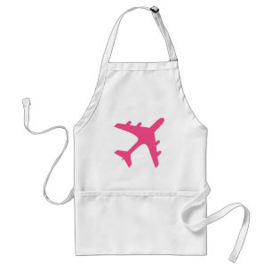 Avental Design de avião branco rosa