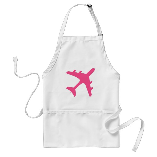 Avental Design de avião branco rosa (Frente)