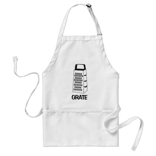 Avental Design de Clipe de Cozinha "GRATE" Preto e Branco  (Frente)