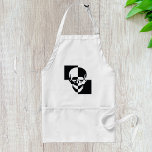 Avental Design de Illusão Óptica Branca e Negra Negra<br><div class="desc">Cozinhe em estilo com esta placa de crânio de ilusão óptica branca e preta. Apresentando um design de alto contraste ousado, este avental único combina a estética gótica, punk e geométrica moderna para um olhar elegante e artístico. Perfeito para chefs, padeiros, mestrados de grelhador, e qualquer um que adora cozinhar...</div>