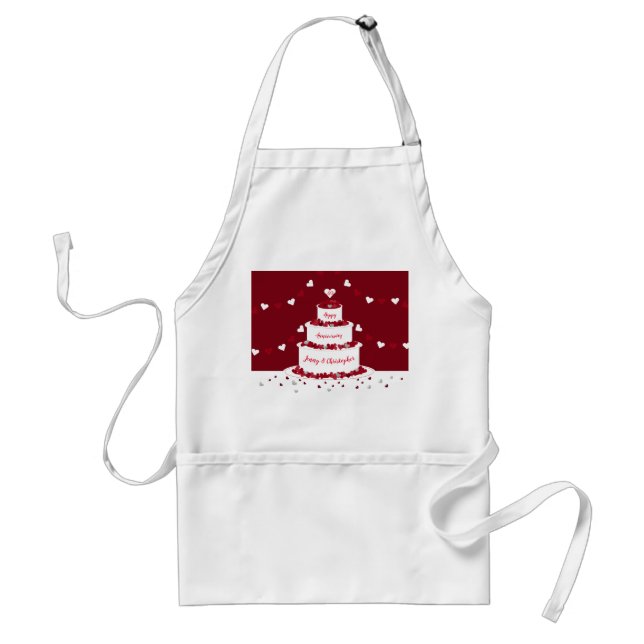 Avental design do bolo de aniversário de casamento ruby (Frente)