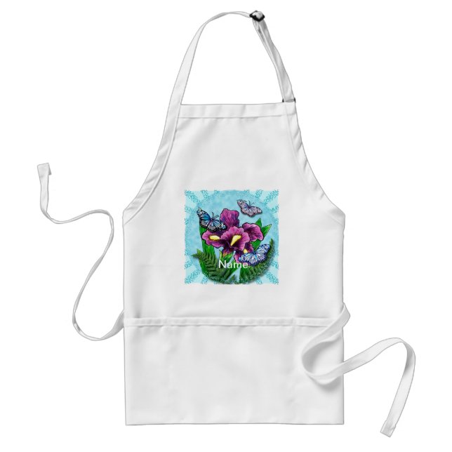 Avental Dewdrop Butterfly Iris apron (Frente)