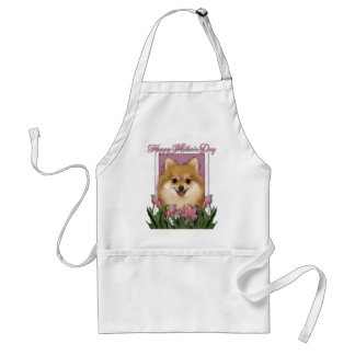 Avental Dia das mães - tulipas cor-de-rosa - Pomeranian