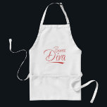 Avental diva do bunco<br><div class="desc">O design gráfico vermelho é perfeito para a diva de Bunco em você ou outro membros de seu grupo.  Isto faz um grande presente ou prêmio.  Surpreenda alguém hoje com o presente da diva de Bunco de sua escolha.</div>