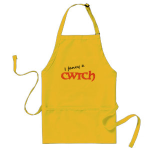 Avental Diversão do Welsh Cwtch Red, Bolinhas brancas