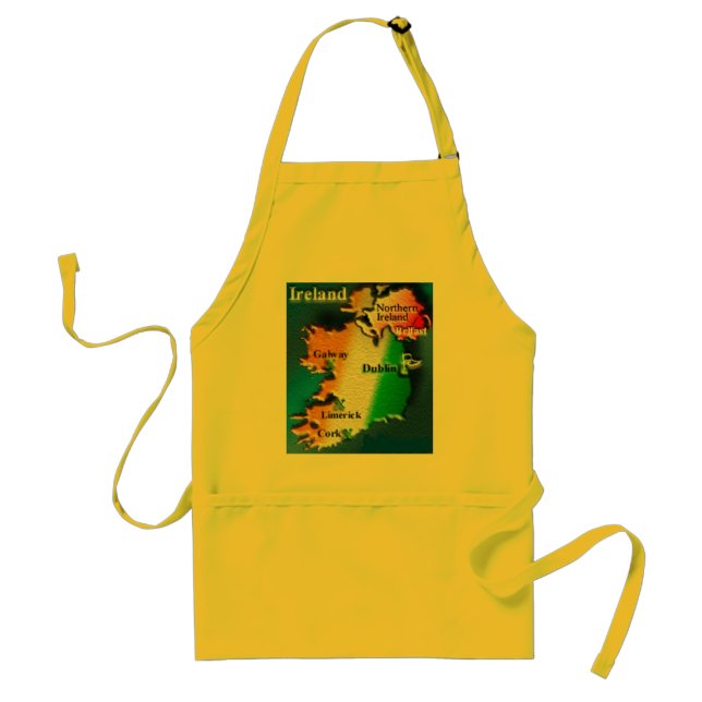 Avental do mapa da bandeira de Ireland (Frente)