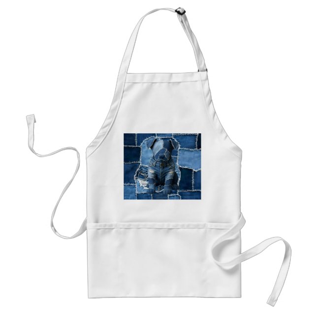 Avental Dog Patchwork Art Denim (Frente)