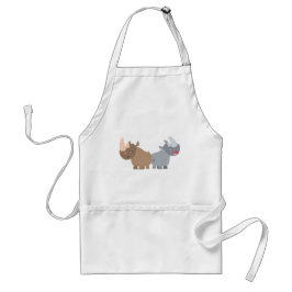 Avental Dois Cartoons Rhinos Cozinhar Apron