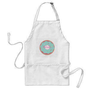 Avental Donuts da Padaria Ombre Teal com Nome Personalizad
