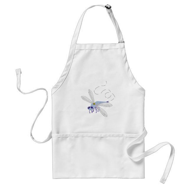 Avental Dragonfly Blue Whimsic Cartoon Art (Frente)