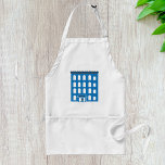 Avental Edifício Blue Hotel<br><div class="desc">Fora da frente do hotel azul com muitas janelas. Esta design parece realmente eficaz nestes Apron</div>