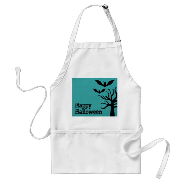 Avental Eerie Bats Halloween Apron, Aqua (Frente)