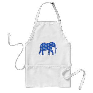 Avental Elefante de Paisley - azul de cobalto e branco