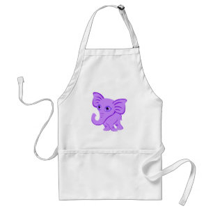 Avental Elefante roxo do bebê bonito com tronco de
